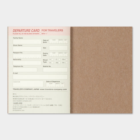 TRAVELER'S notebook - Diary Passport 2025 Weekly Second Half