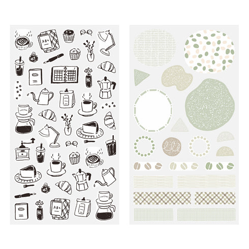 Midori - Sticker 2641 Two Sheets Monotone Café