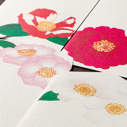 Midori Envelope - Four Designs Camellia sasanqua