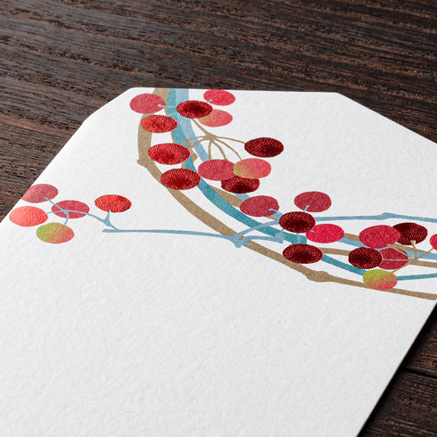 Midori Envelope - Foil-stamping Smilax china Wreath