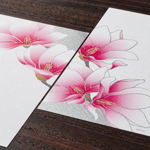 Midori Letter Pad - Silk-Printing Magnolia Pink