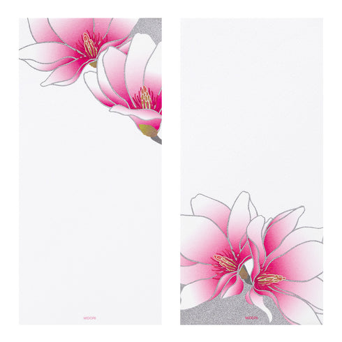 Midori Message Letter Pad - Silk-Printing Magnolia Pink