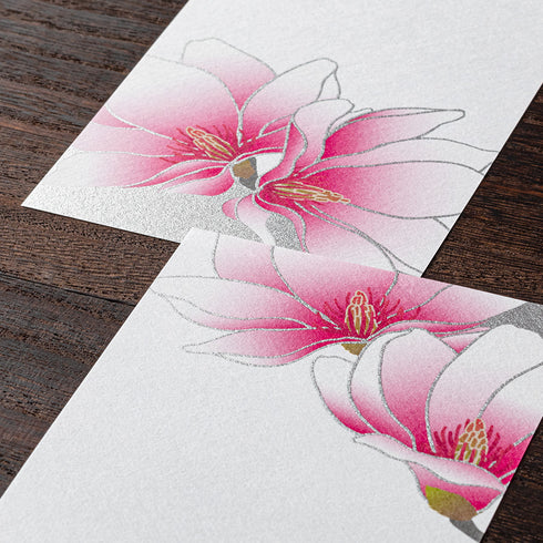 Midori Message Letter Pad - Silk-Printing Magnolia Pink