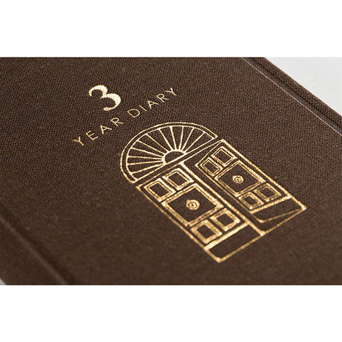 Midori 3 Years Diary - Door Design - Brown