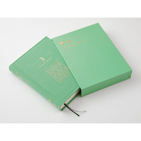 Midori - 3 Year Mini Diary Gate Kyo-ori - Limited Edition - Green