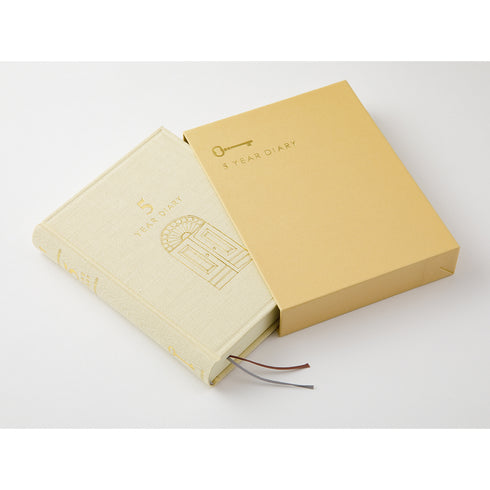 Midori - 5 Year Mini Diary Gate Kyo-ori - Limited Edition - Beige
