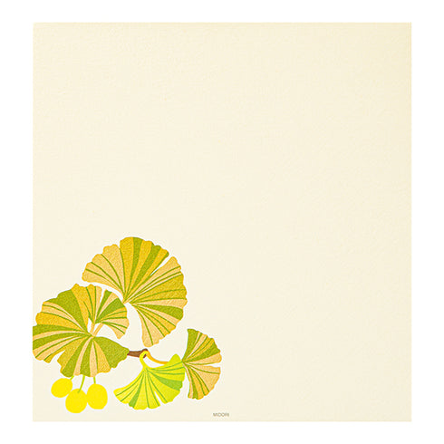 Midori Letter Pad - Silk-printing Ginkgo and Ginkgo nut