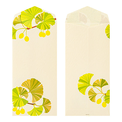 Midori Envelope - Silk-printing Ginkgo and Ginkgo nut