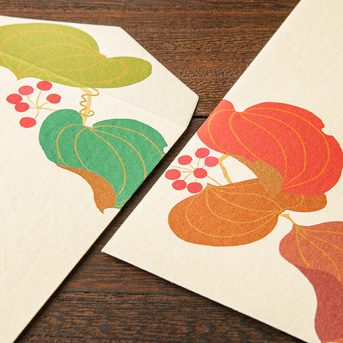 Midori Envelope - Silk-printing Smilax rhizome
