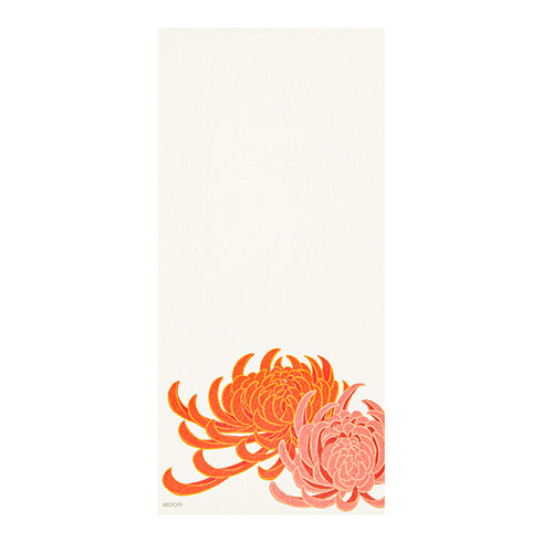 Midori Message Letter Pad - Four Designs Autumn Chrysanthemum