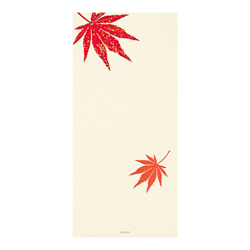 Midori Message Letter Pad - Foil-stamping Maple leaves Red