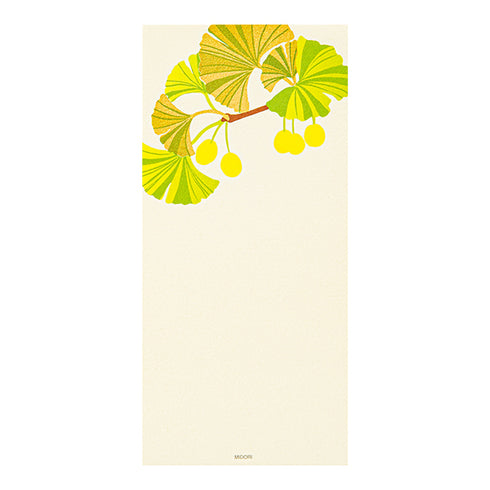 Midori Message Letter Pad - Silk-printing Ginkgo and Ginkgo nut