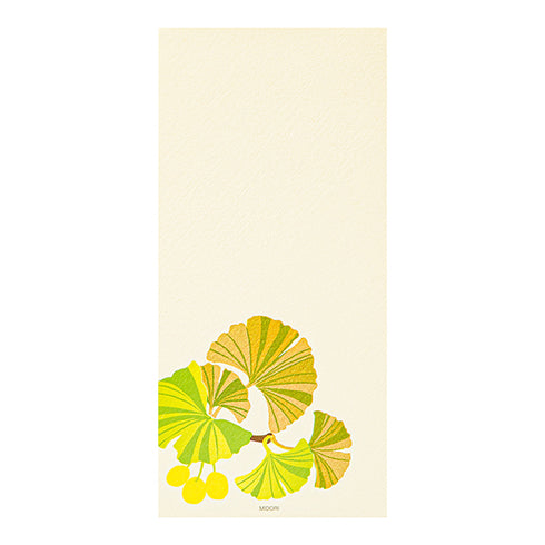 Midori Message Letter Pad - Silk-printing Ginkgo and Ginkgo nut