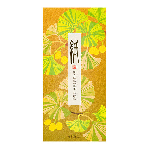 Midori Message Letter Pad - Silk-printing Ginkgo and Ginkgo nut