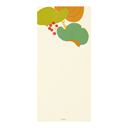 Midori Message Letter Pad - Silk-printing Smilax rhizome