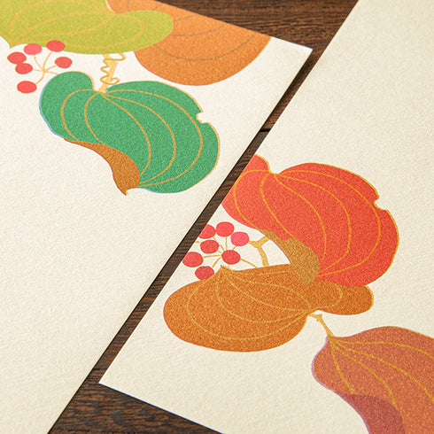 Midori Message Letter Pad - Silk-printing Smilax rhizome